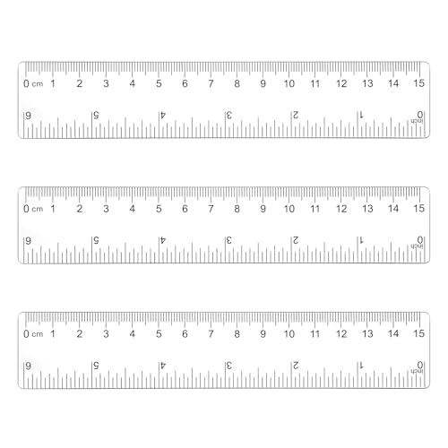 3 stuks Liniaal 15cm, Transparante Plastic Liniaal Flexibele Precisie Liniaalset Basisschool Transparant Meetliner Plastic Liniaal voor Schoolkantoor Huishouden