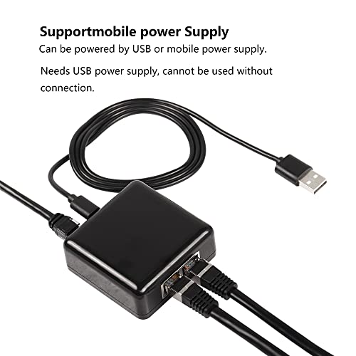 Ethernet Splitter RJ45 1 tot 2 Gigabit, 1000/100Mbps Network Switch, Ethernet Switch 2 Port met USB Power Port voor Computer, Hub, Switch, Router, ADSL, Settop Box, Digitale TV, enz. 5