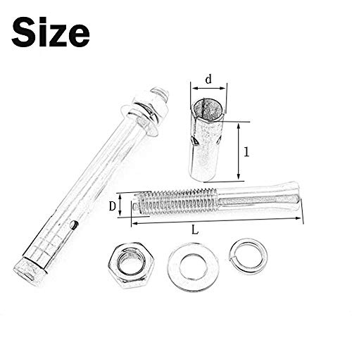 Extension Bolt 10Pcs M12 x 100mm Anker Bolt Fastener Anker Hex Bolt Sleeve Concrete Anker 3