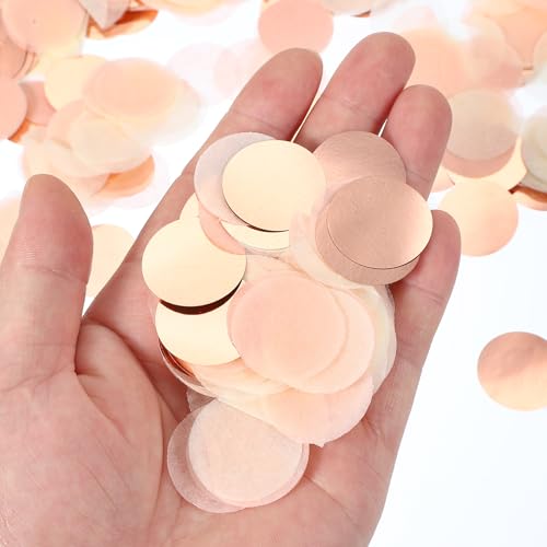 Ronde weefsels Papier Confetti 1 inch, Tafel Confetti Cirkel Dots voor bruiloft verjaardag feest ballon decoraties (1.7 oz), Rose Gold 3