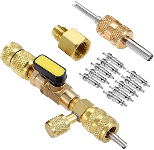 Sea R410A R22 Valve Remover Installer Tool met Dual Size SAE 1/4 en 5/16 Port voor R404A R407C R134A R12 R32 HVAC System