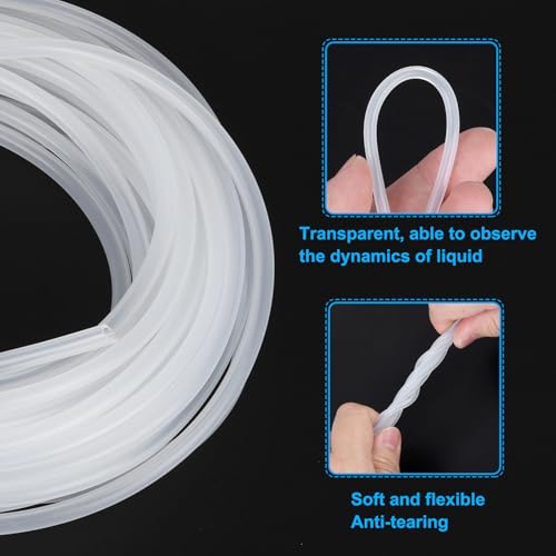 3/16" ID x 5/16" OD Siliconen buis, 1 Roll 16,4ft Hoge Pure Siliconen slang buis Flexibele Duidelijke Pijp voor thuis Brewing Water Air Liquid Transfer 3