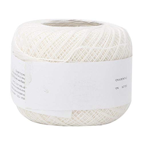 Multikleurig garen Dunne lijn haak katoenen draad hand haak zomer zijde licht met een haak voor hand borduurwerk (6601White)