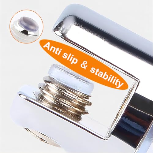 16 Stuks Glazen Klem, Zink Legering Glazen Klem, Verstelbare Spiegel Clips, voor Hout / Glas Plank 3-8mm Dikte, met Schroeven 5