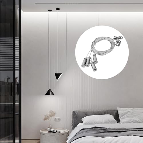 4 st LED Ophangen Kit, 1,5 mm x 2 m, staaldraad Guy Touw, Roestvrij stalen kabel, LED Paneelmontage Kit, Panel Hangende Kabel, Lichte Foto's, Lampen (2 meter) 4