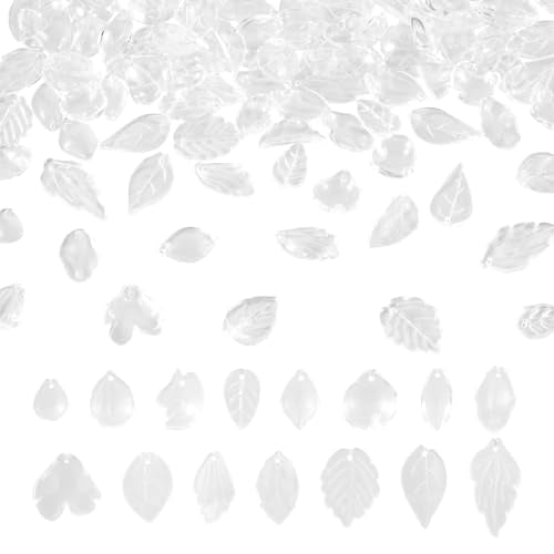 Glass Leaf Kralen Petaline Dangle Kralen Charms Bloem Petal Kralen Caps Bladeren Kristal kralen Spacers voor DIY ambachten ketting oorbellen sieraden maken
