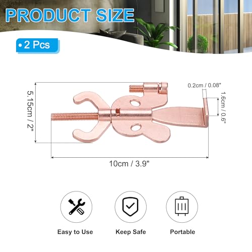 Draagbaar veiligheidsterrein, 2-pack verstelbare vakantiehuizen met opbergtas voor betere veiligheid voor reizen, hotel, huisappartement, roségoud