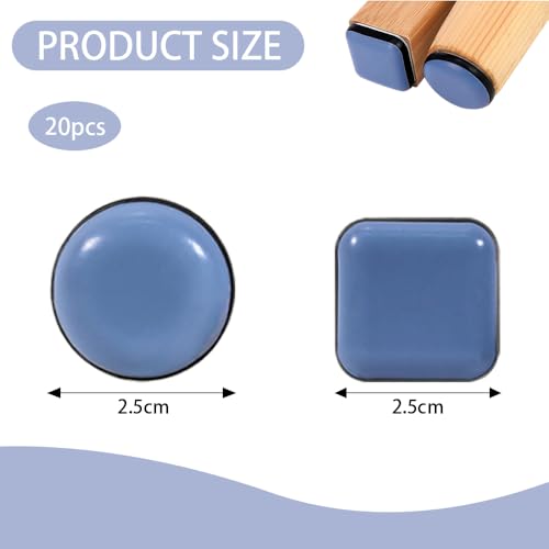 Verpakking van 20 Zelfklevende meubels schuifregelaars ronde vorm Zelfklevende stoel Been glijdt vloerbeschermers Rechthoekige Zelfklevende meubels Glijbanen voor tapijt Houten vloeren