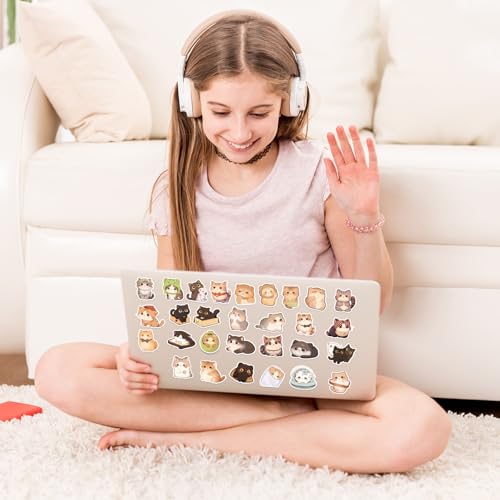 50 st. Leuke Cat Stickers, Cartoon Kawaii Kitten Stickers Waterdicht Vinyl Cat Stickers Cadeau voor dagboek Laptop Scrapbook Waterflessen Phone Caps Bagage 5