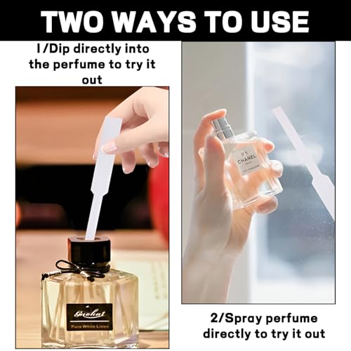 Verpakking van 400 Parfum Test Strips, Parfum Tester Strips, Testpapier, Parfum Test Strips, Geurtester, Papier voor het testen van geuren en essentiële oliën (Wit, 13 cm) 4
