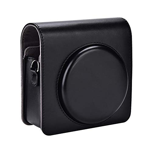 Camera Case voor Fujifilm Instax SQ6, Camera Screen Case PU leder met schouderband en zak, Bruin (zwart)