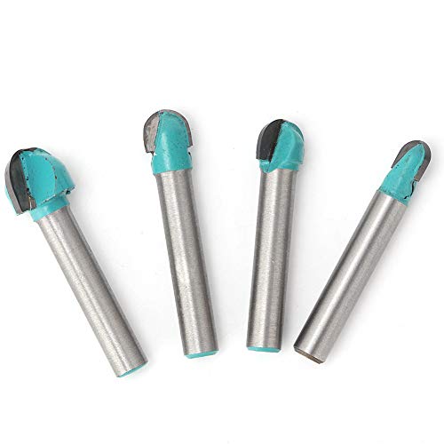 Ronde Milling Cutter, 4st 6mm Ronde Shank Wood Working Milling Cutter bit Houtbewerking Core Box Router Bit Set 4