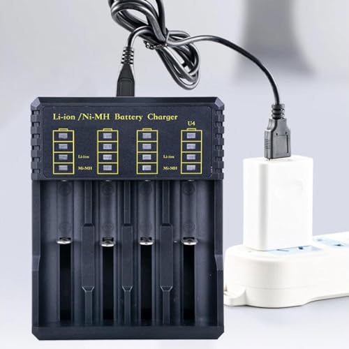 Smart LED Universal USB 4 Slots Batterijlader voor Li Ion 26650 18500 18490 18350 17670 14500 10440 16340 RCR123 Ni MH Ni Cd AAAA AAAA C Batterijen 5