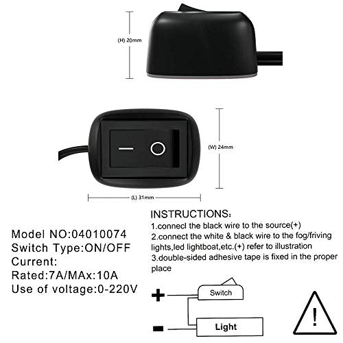 Sea Car Rocker Switch Aan/uit Dubbelzijdige lijminstallatie Oppervlaktemount Tact Switch voor Aan/uit Switch LED-lichtbalk Mistverlichting Daglicht 5