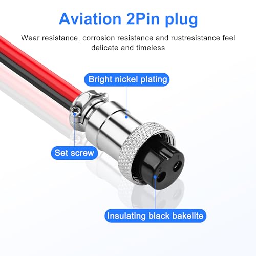 2 Pack GX16 2 Pin Pigtails Elektronische Kabel Vrouwelijke Socket Draadbaar Vormen Industriële Ronde Houder Luchtvaartconnectoren 30cm (2 Pins) 4