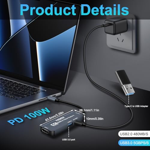 Type-C HD Video-opnamekaart grijs