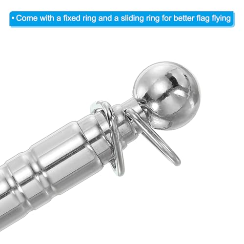 Telescopische handheld Flagpoles, 1M Portable Roestvrij staal Telescopische Flagpoles gids Flagpole, 5 secties, zwart 5