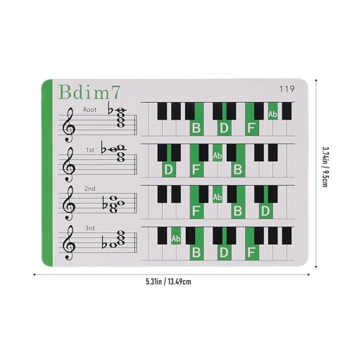 Piano Chord Flash Kaarten, Kleur gecodeerde muziek Notitie Kaarten met 100 Chords, Koper blad papier voor beginners 3