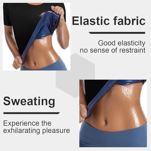 Sauna vest, afslanken vest, saunakvest, sport- en gymtank, buikcontrole, afvallen, hitte vallen T-shirt, voor dames, L 4