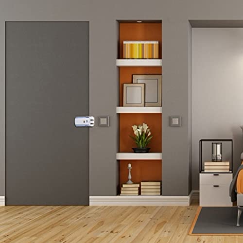 WAFU 00 Draadloos onzichtbaar slot, sleutelloze toegang deur slot met Touch Release met 4 afstandsbedieningen voor TUYA Blue en Silver Scale