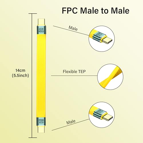 USB4-type C-uitbreiding Kabel, 240W, 8K, PD, Fast Charging, 40Gbps, Ultra-dunne FPC Datakabel, USB C tot USB C, geschikt voor laptops en mobiele telefoons 4