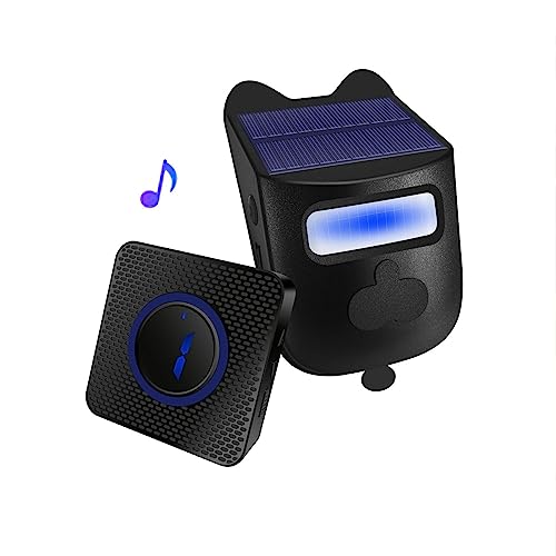 Solar Doorbell 129db Draadloze Beweging Detectie Alarm Binnen Beweging Sensor Alarm Solar Oprit Alarm Infrarood Sensor Deurbel Flashing Light voor boerderijen Camping Homes (EU-plug)