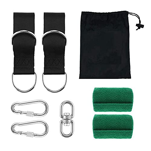 Boom Swing riemen hangen riemen Kit houdt 300kg, Ultra Strong 1.5M/5ft Swing hang riem met Safer Lock Snap Carabiner en Boom bescherming Pads voor Patio hangmatten en Swings 5