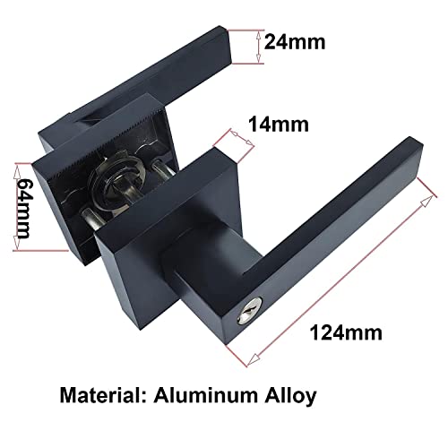 Deur slot aluminium legering deur handgreep deur handvat voor slaapkamer garderobe opslag kantoor slot maat 60/70mm vierkant zwart