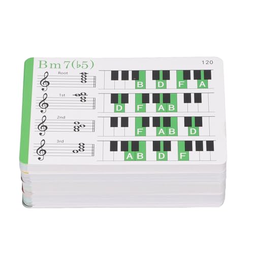 Piano Chord Flash Kaarten, Kleur gecodeerde muziek Notitie Kaarten met 100 Chords, Koper blad papier voor beginners