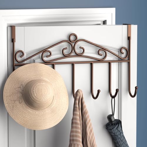 Over de deurhaken, Multifunctionele ijzeren deurhangers voor ophangen, Skidproof Over de deurhangers voor hangkleren, handdoeken, hoeden, rugzak