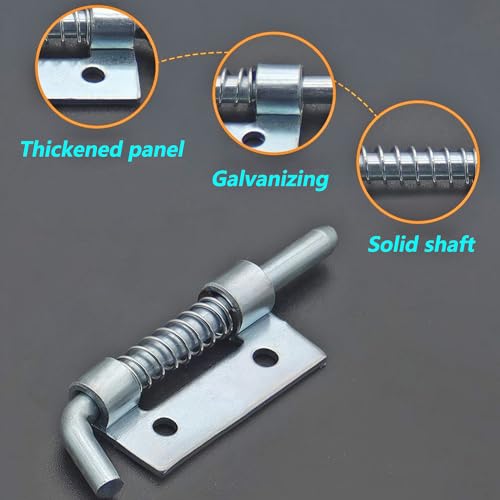 2 stuks veerlaste grendelpennen, poortboutset, 54 mm (2,1 inch) lengteveerdelingsmechanisme voor tuinen armen, schuren en werken, (1 links + 1 rechtsveerdelingsset) 5