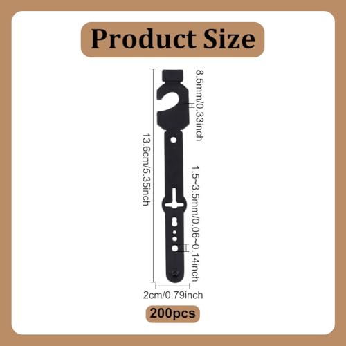 200st Zwarte Plastic Belt Hangers, Verstelbare Ties Organisator voor ophangkast accessoires, haken voor riemen, Tank Tops, Ties, Sjaals, Hoeden, kast Organisator, Display