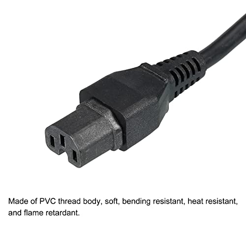 AC voeding, 3 vorken, C14 man tot C15 vrouw, 4.9m, 250V, 10A, PDU uitbreidingskabel voor Elektronica, Laptop, TV, Computer, Printer, Radio, Monitor 4