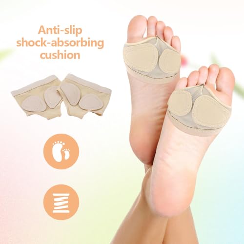 2 paar buikvoet strings lyrische schoenen sokken, anti-slip voet strings voor dans, buik Dans Toe Pad Bescherming Sokken, Comfortabel en elastisch, voor Jazz Ballet Modern Contemporary, Yoga, Gym(M) 4