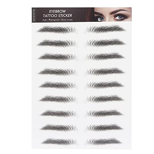 6D Eyebrow Tattoo Sticker Professional Waterproof Eyebrow Transfer Sticker Eyebrow Makeup Tool voor vrouwen en meisjes (zwart)(BLACK-04)