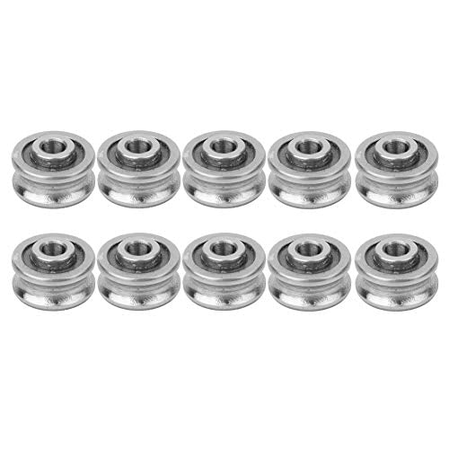 10 stuks U-groove SG15 Track U Groove Pulley Guide Bearing, 5 X 17 X 8 mm U Groove Wheel Roller Bearing voor Computer Borduren Machine [Single Row Roller] (enkele rij bal)