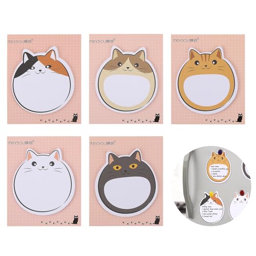 Leuke katten Zelfklevende Notes, Cartoon Cat Zelfklevende Notes Dieren Zelfklevende Notes 150 Sheets Kleine dieren Sticky Notes voor kinderen Studenten