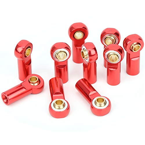 RC Ball Joint, 10 stuks RC Car Trekkoord Aansluiting Rod Metal Kogelgewricht accessoire Compatibel met AXIAL SCX10 1/10(Rood) 4