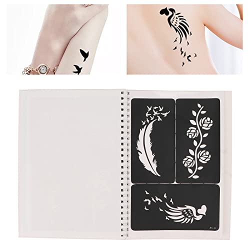Glitter Tattoo Stencils, 10 Vellen Luchtborstel Tattoo Templates Herbruikbare Tattoo Stencils Tijdelijke Tattoo Set voor kinderen 97 patronen Body Art Schilderen Templates Tattoo Stickers