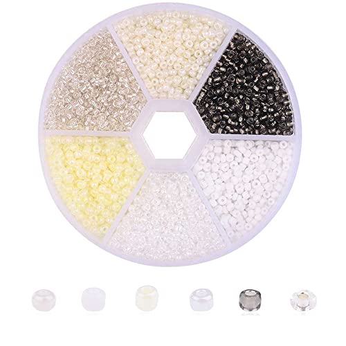 1900st Mini glazen kralen 3mm 6 kleuren kleurrijke kralen gekleurde glazen kralen Kit voor DIY ambachten sieraden armbanden ketting sleutelhangers Enkelkettingen