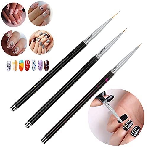 Nail Art Liner, Professionele Nail Art Liner Penselen, Home Nail Dots Schilderen Tekenen Pen voor Nail Art creatie en DIY, 3Scs 4