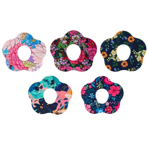 25Pc Zelfklevende Patches voor Dexcom G7, Non-Woven Stof Over Patches met Gat Bloemvormige Waterdichte Sensor Stickers Compatibel met Dexcom G7