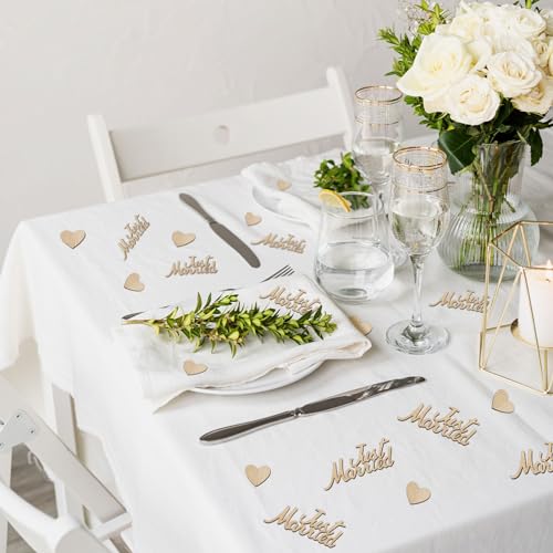 Getrouwde partij Confetti Hart Houten Tafel Confetti Trouwtafel Decoratie voor bruidsdouches Engagements Verjaardag Party Decor 5