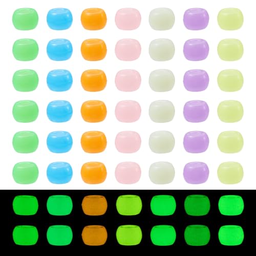 210st grote gat Europese kralen rondelle gloeien in de donkere kraal 9mm acryl spacer kralen bulk voor armband oorring ketting ambachtelijk DIY sieraden vrouwen accessoire