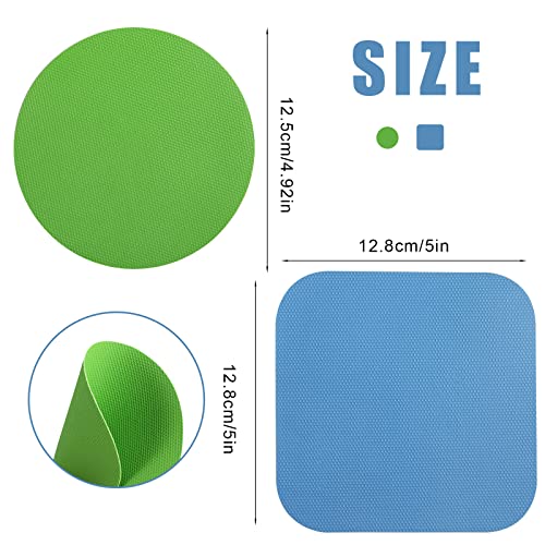 4Pcs Rubber Fles Opener Gripper Pad, Rubber Pot Grippers Multifunctionele Pot Opener voor senioren met Artritis Zwakke handen Keuken Coasters (Lichtblauw, Groen)