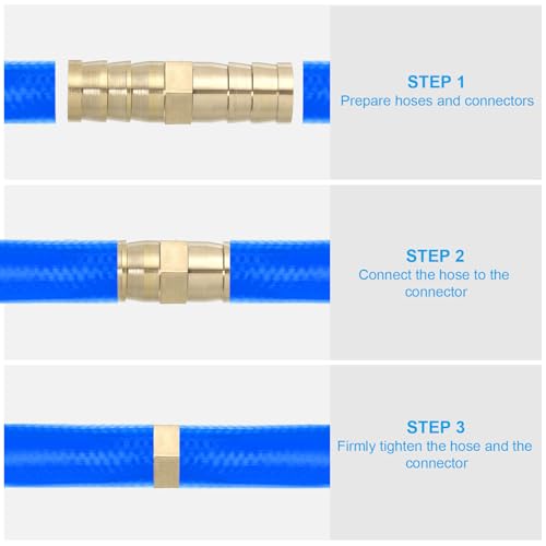 1/2" Messing slang Barb passen, 10 stuks Straight Barb Unie passen Metalen Splicer Mender Connector Barbed Draad Adapter Luchtslang Reparatie Kit voor waterolie brandstofgas 4