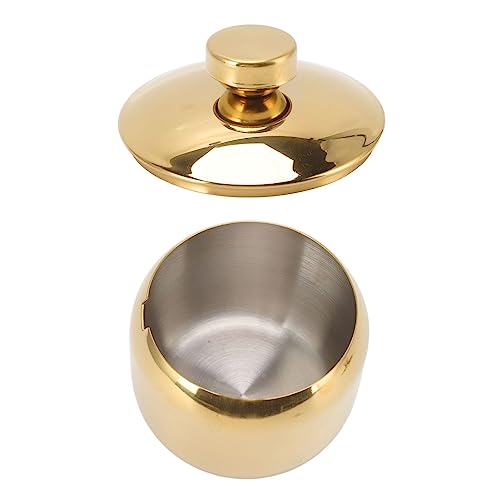 Gold Sugar Bowl Roestvrij staal Seizoen Condiment Pot Opslag Organisator met Lid Sugar Bowl voor het Seizoen van Zout Suiker Pepper Container (Goud)