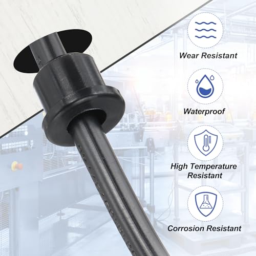 Siliconen Rubberwasmachine, 22 st 3/16"(5mm) Boorgat, 1/8"(3mm) Binnendiameter. Top Hoed Wire Sealing Rubber Plugs voor Bedrading Bedrading System Firewall, Zwart 4