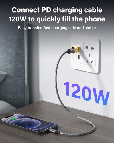 USB naar USB-C Adapter PD 120W Type-C Plug naar USB-A Bus Adapter Gegevensoverdracht en snelle lading Compatibel met Laptop, Telefoon, Tablet en PC, Pack van 2 (Een man naar C