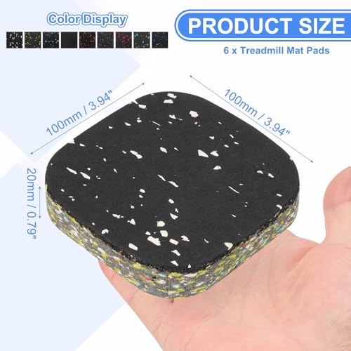 6 st Loopband Mat, 10x10x2cm, Hoge dichtheid schuim anti-Vibratie Mat, Geluiddichte vloermat, Trainingsmateriaal Mat voor Tapijt, Beschermt Geluidsreductie Home Sportschool, Wit